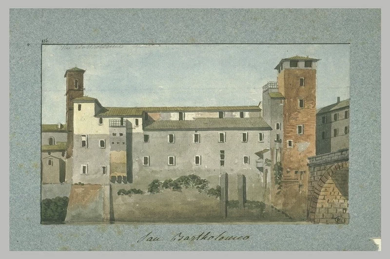 Veduta della Chiesa di San Bartolomeo, Roma - Louvre Collections